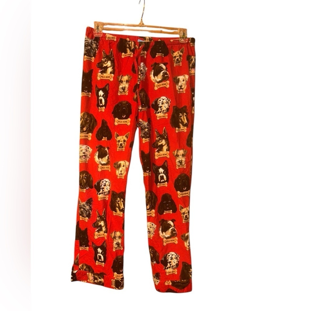 Nick & Nora red flannel milk bone dog breeds pajama lounge pants pjs size small
